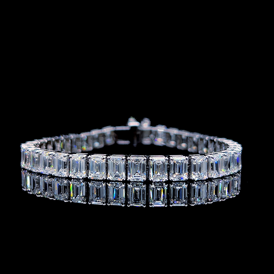 Emerald Cut Diamond Tennis Bracelet